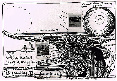 1977 - Linzeratlas 01 - Tusche Polaroid - 53x78cm